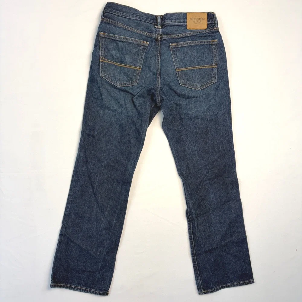 Abercrombie & Fitch Classic Straight Jeans Mens 32x30 Blue Button Fly Denim‎ Y2K